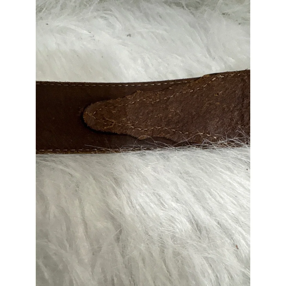 Silver Creek Classics Mens Brown Leather Western Belt Horse Buckle 44 USA Made